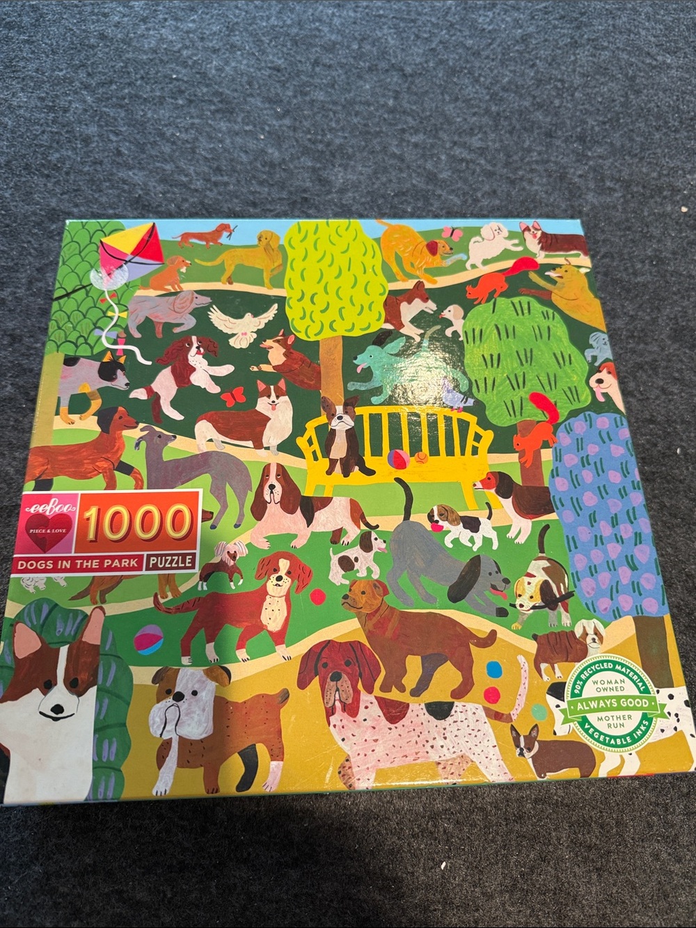 Dogs in the Park 1000-Piece Puzzle - Multicolor